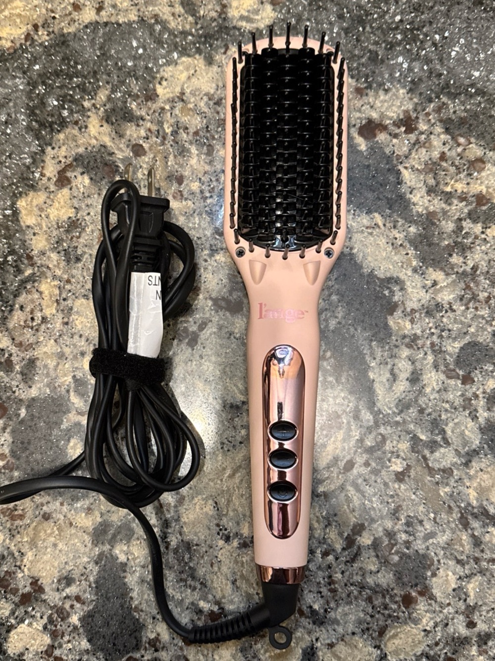 L'ange Le Vite Brush Dryer Hot Air Brush, Pink Electric Heated Hair Brush